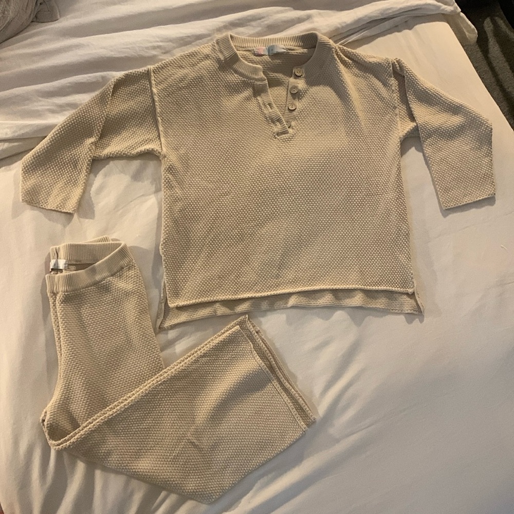 FREE PEOPLE BEACH: XS HAILEE SWEATER SET IN ALFALFA (oat or cream prior I think)